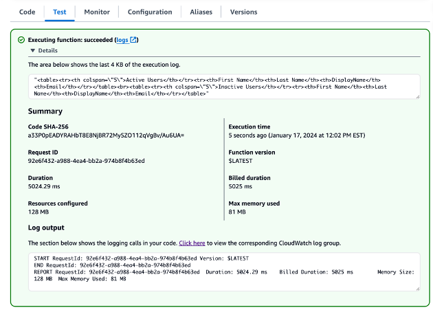 This image depicts what a test case that successfully executed looks like. 